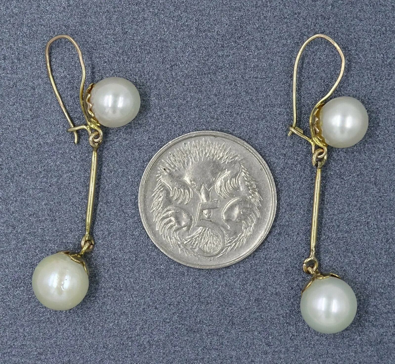 Pearl 9ct Yellow Gold Drop/Dangle Earrings