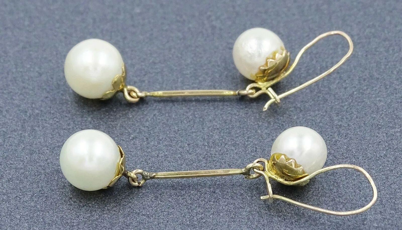 Pearl 9ct Yellow Gold Drop/Dangle Earrings