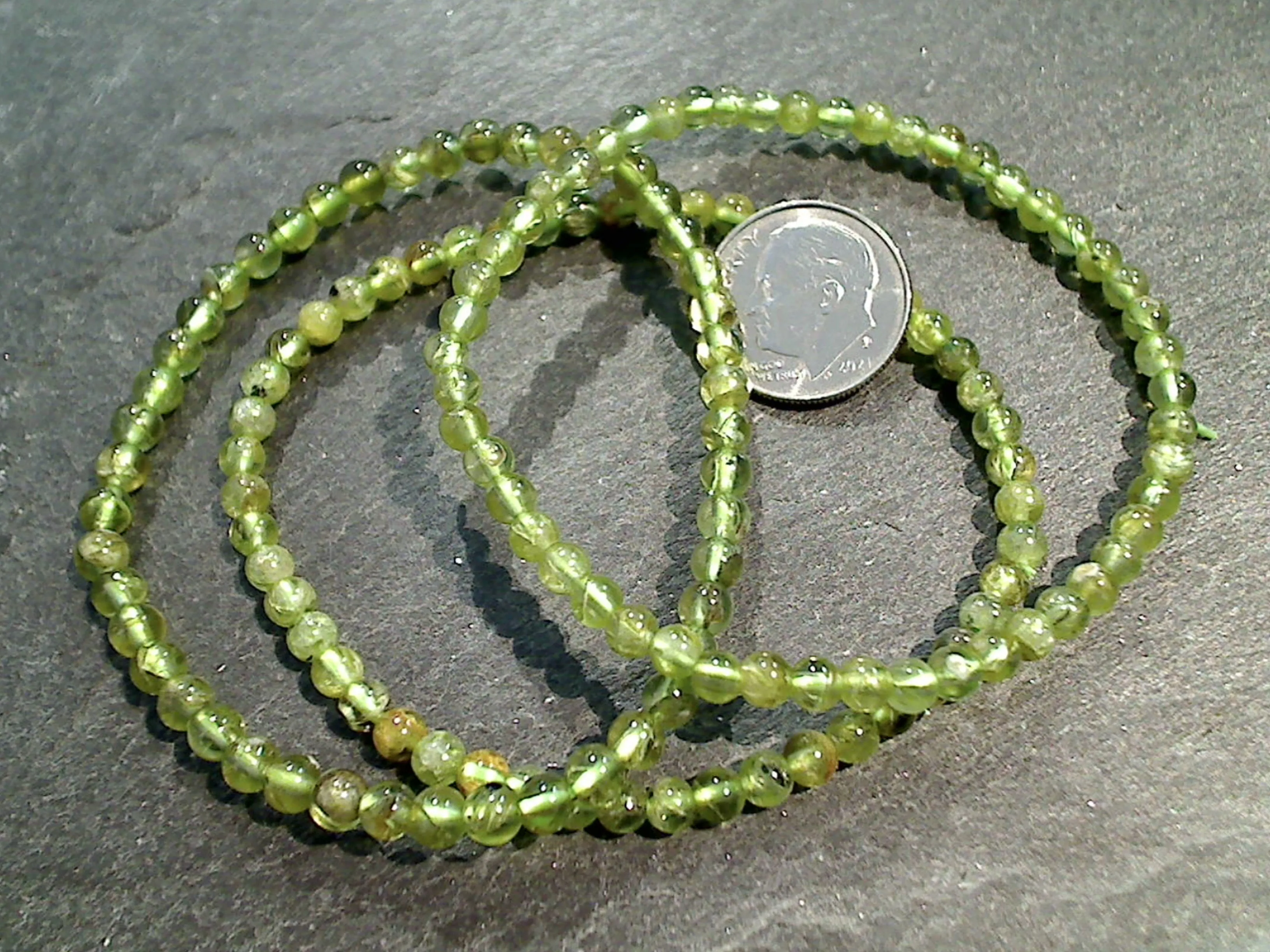 Peridot 4MM Stretch Bracelet