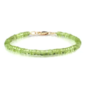 Peridot Faceted Bracelet with Gold Filled Lobster Clasp