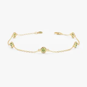 Peridot Station Bracelet, Tanya