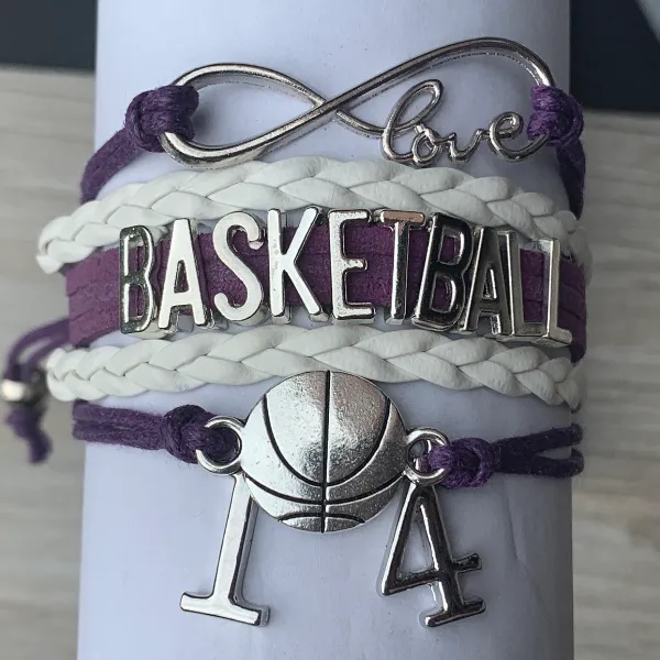 Personalized Basketball Bracelets - 16 Team Colors