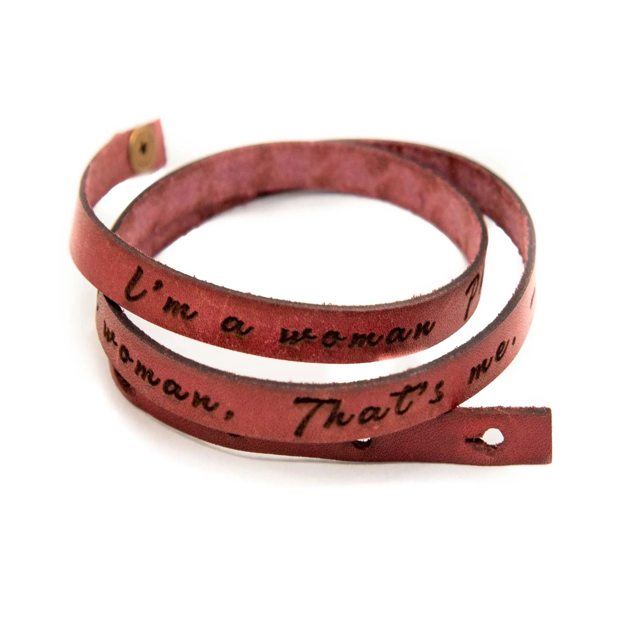 Phenomenal Woman Leather Quote Bracelet