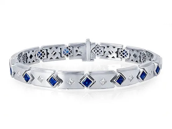 Princess Cut Sapphire Bracelet