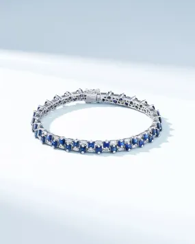 Princess Midi Stack Dark Blue Sapphire Tennis Bracelet