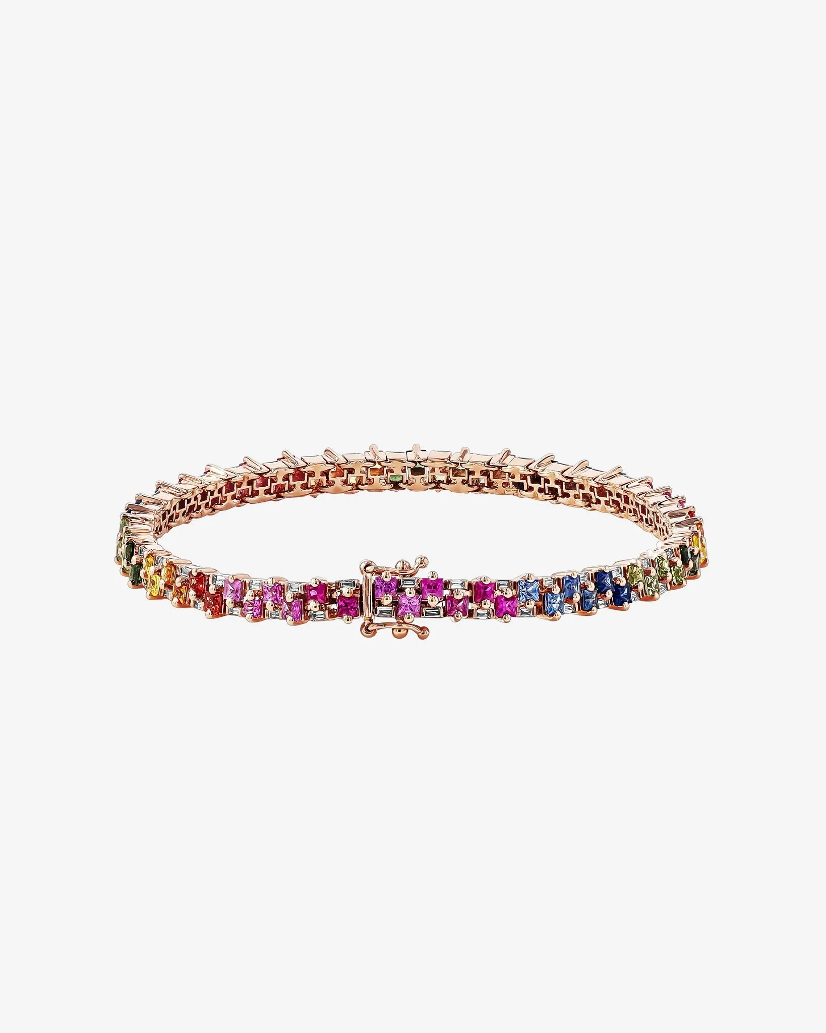 Princess Mini Stack Rainbow Sapphire Tennis Bracelet