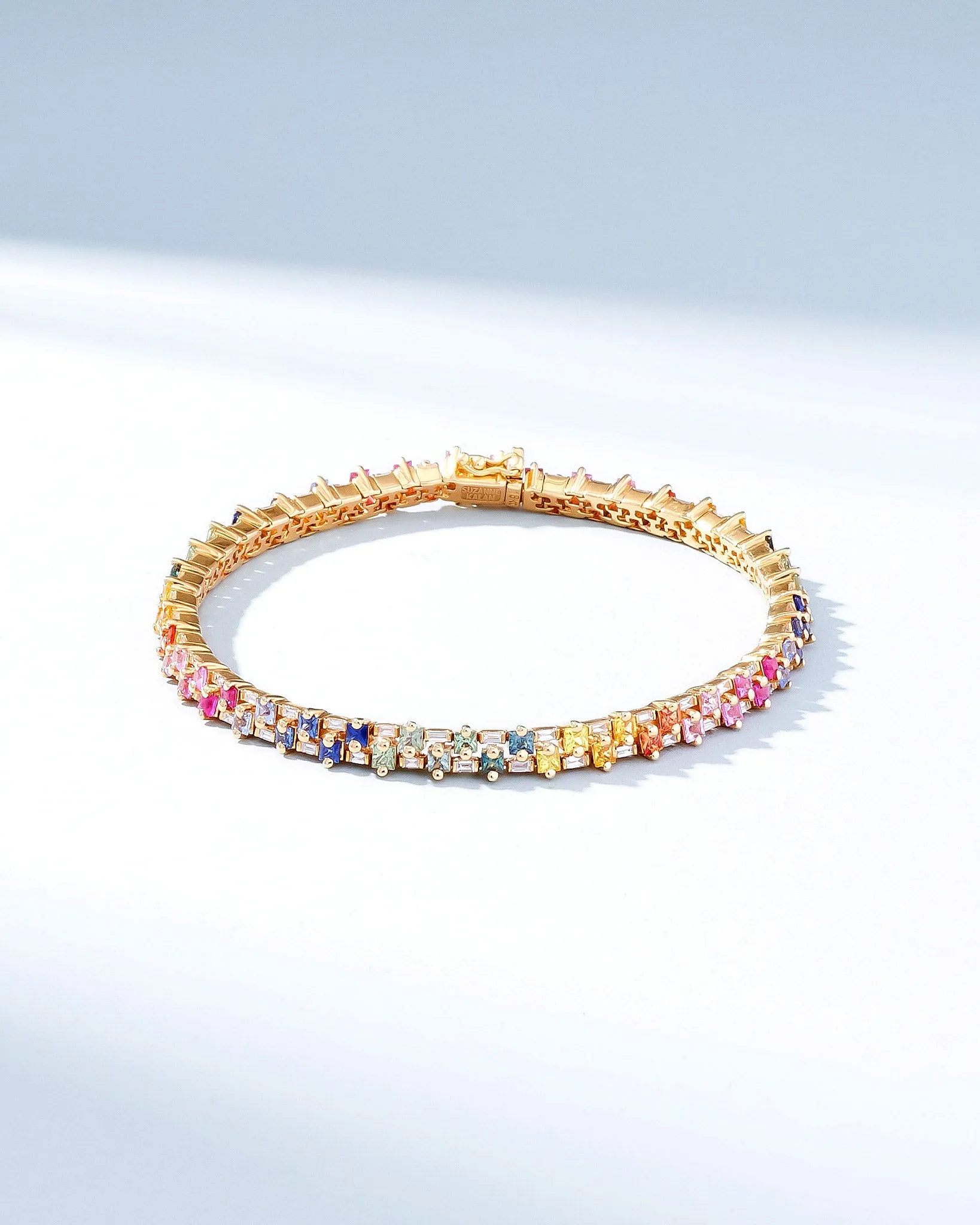 Princess Mini Stack Rainbow Sapphire Tennis Bracelet