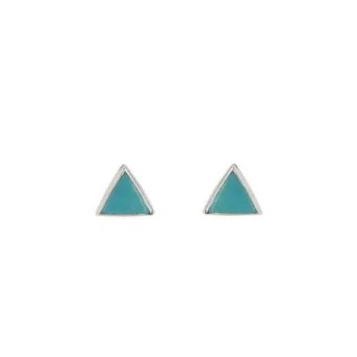 PURA VIDA GEMSTONE TRIANGLE STUD EARRINGS