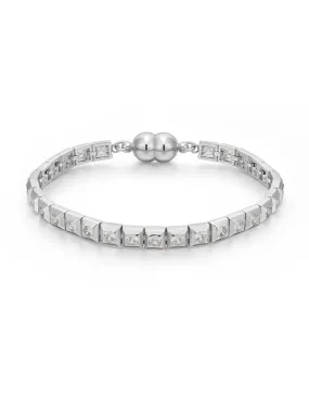 Pyramid Stud Tennis Bracelet- Silver