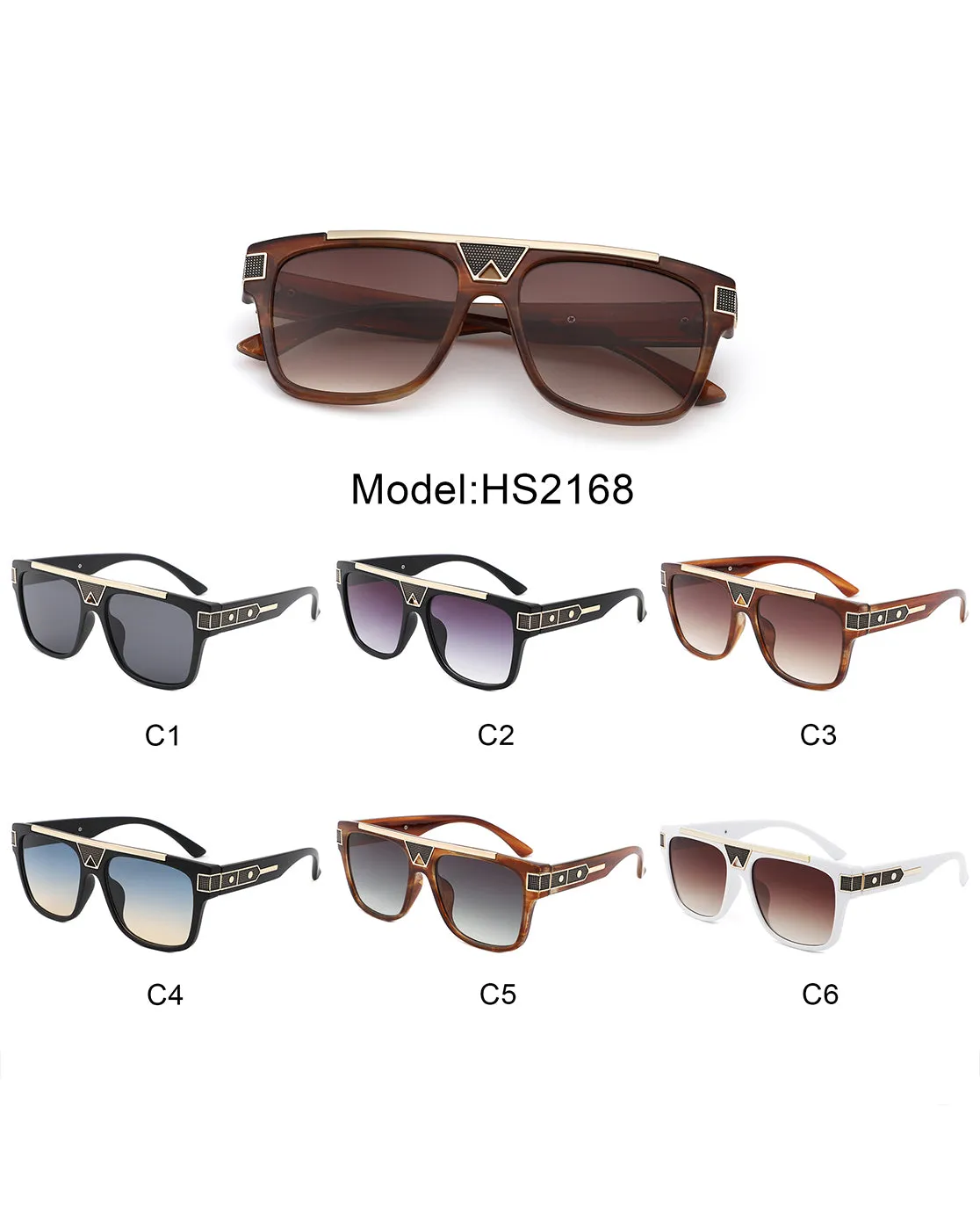 Qepruerus - Aviator Style Retro Square Fashion Sunglasses