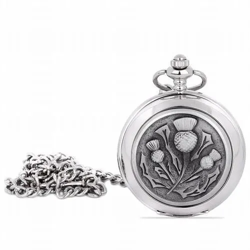 Quartz Pocket Watch - Thistle Design