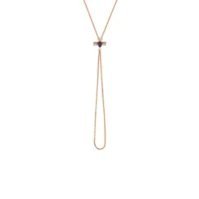 QUEEN BEE LILY GOLD DIAMOND AMETHYST HAND CHAIN