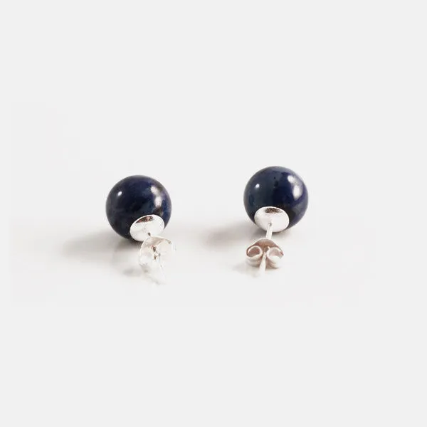 "Blue Marble" Sodalite Stone Stud Earrings