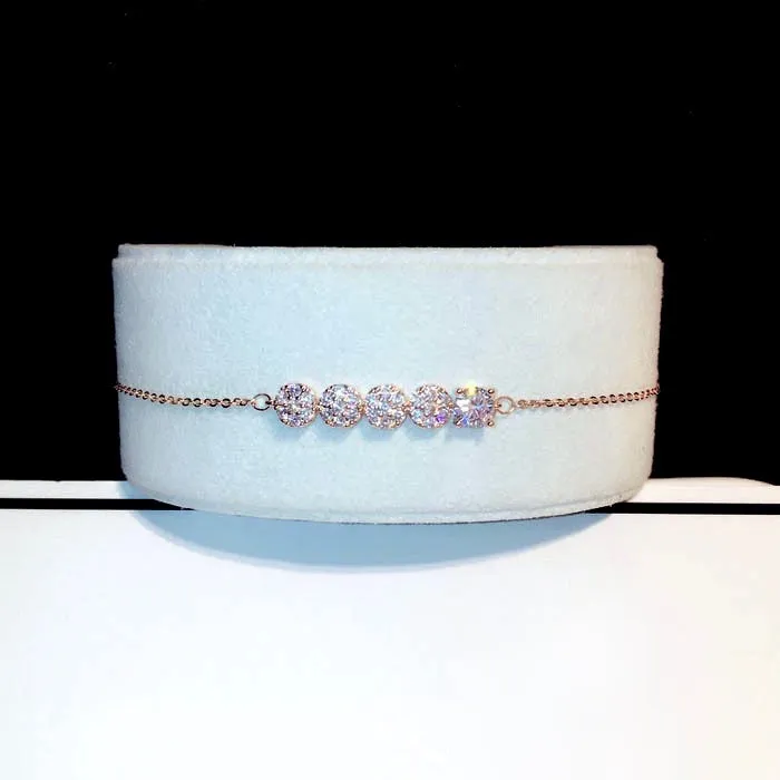 "Crissy" - Rose Gold Cubic Zirconia Bridal/Bridesmaid Bracelet