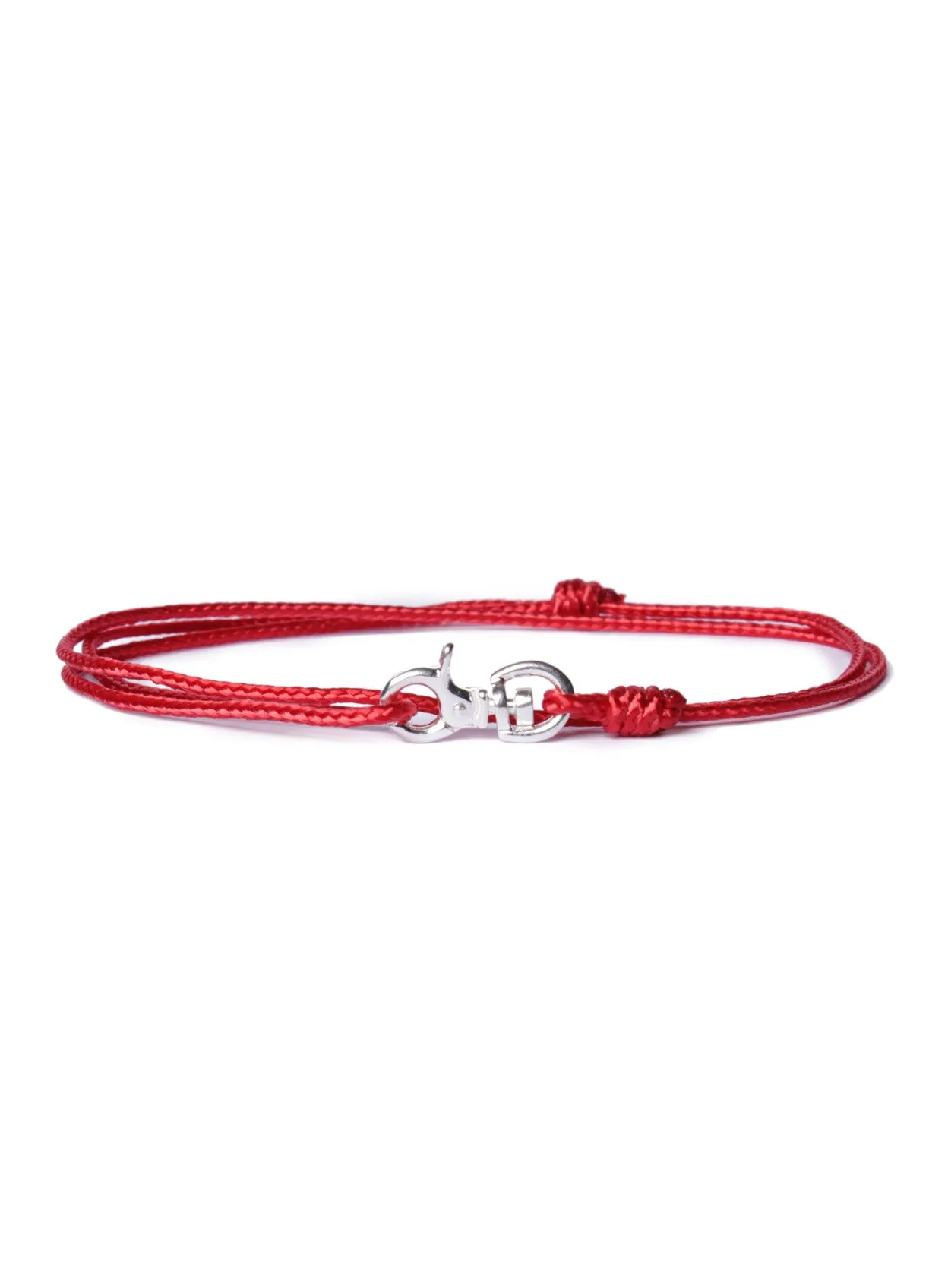 "Faith" Sterling Silver Micro Cord Bracelet in Red