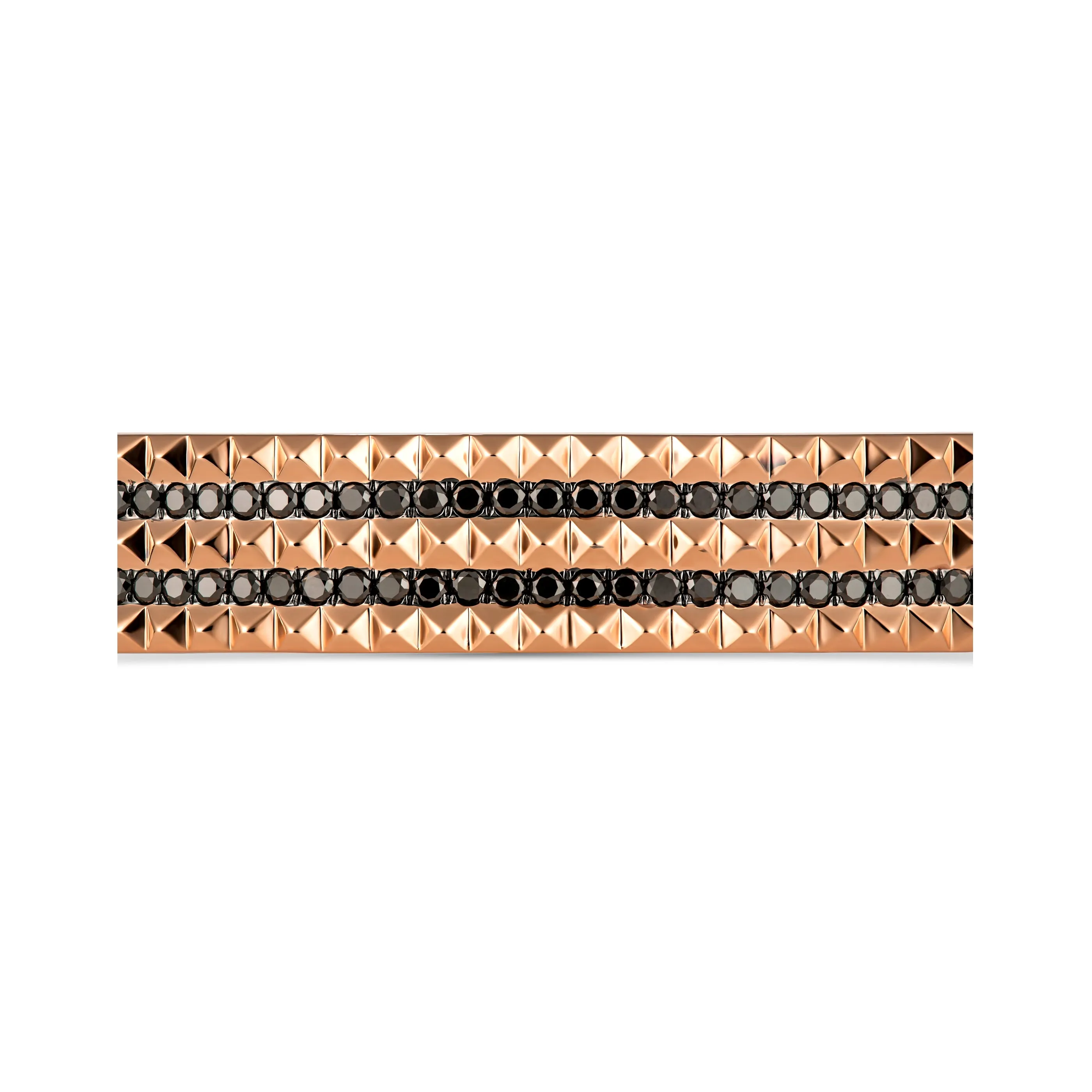 R.08® Bold Black Diamond Bangle | Rose Gold