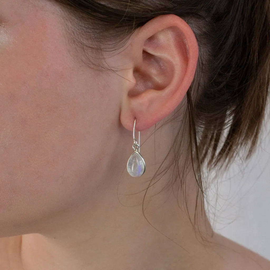 Rainbow Moonstone Drop Earrings