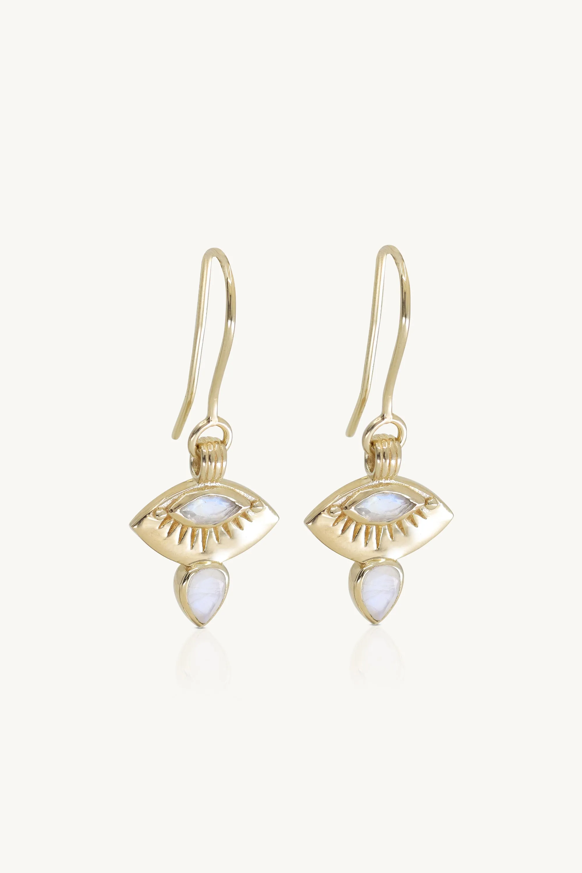 Ray Moonstone Gold Earrings