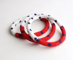 Red White Roll On Bracelet