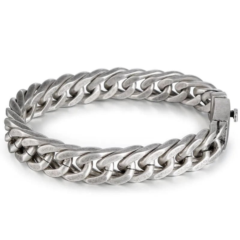 Retro Korean Titanium Steel Bracelet for Men - Trendy Silver Jewelry