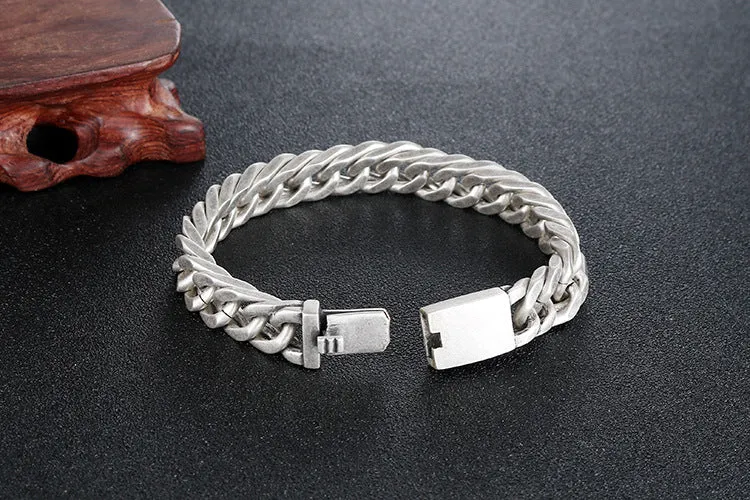 Retro Korean Titanium Steel Bracelet for Men - Trendy Silver Jewelry