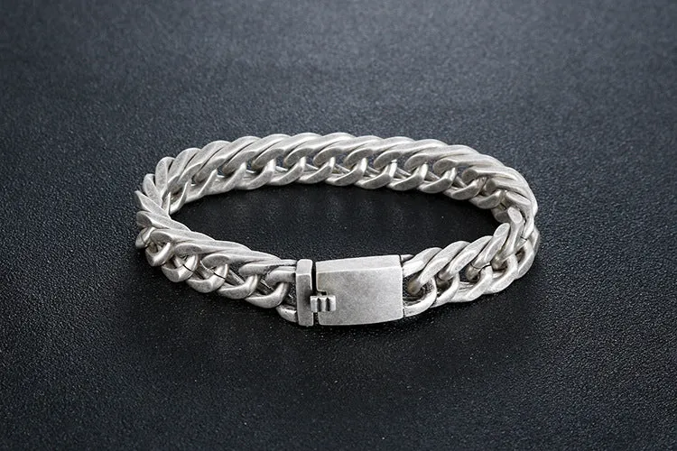 Retro Korean Titanium Steel Bracelet for Men - Trendy Silver Jewelry