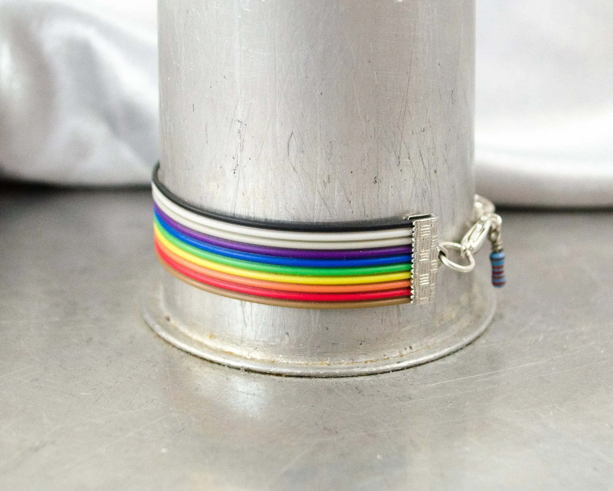 Ribbon Cable Adjustable Bracelet with Resistor