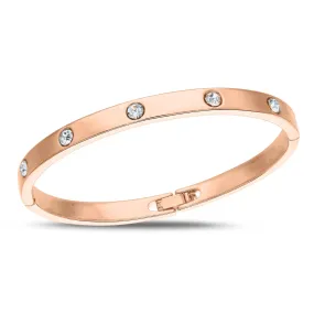 Rose Gold Plated CZ Love Bangle