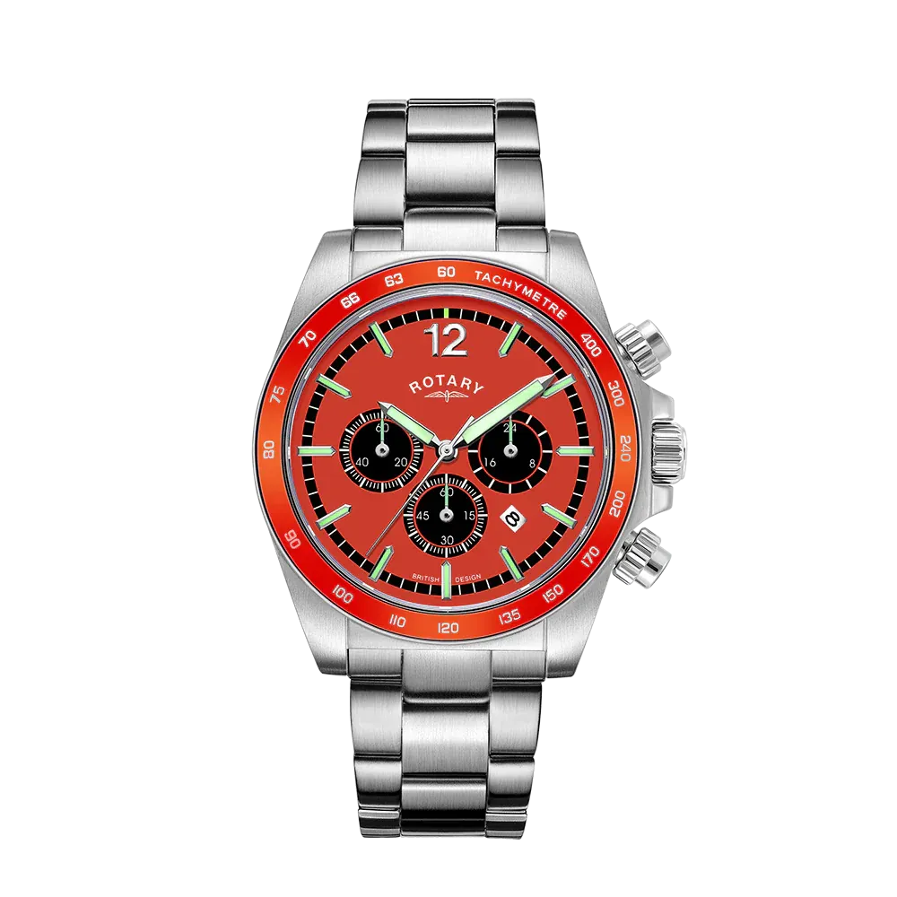 Rotary Henley Chrono Men's Orange Watch GB05440/54