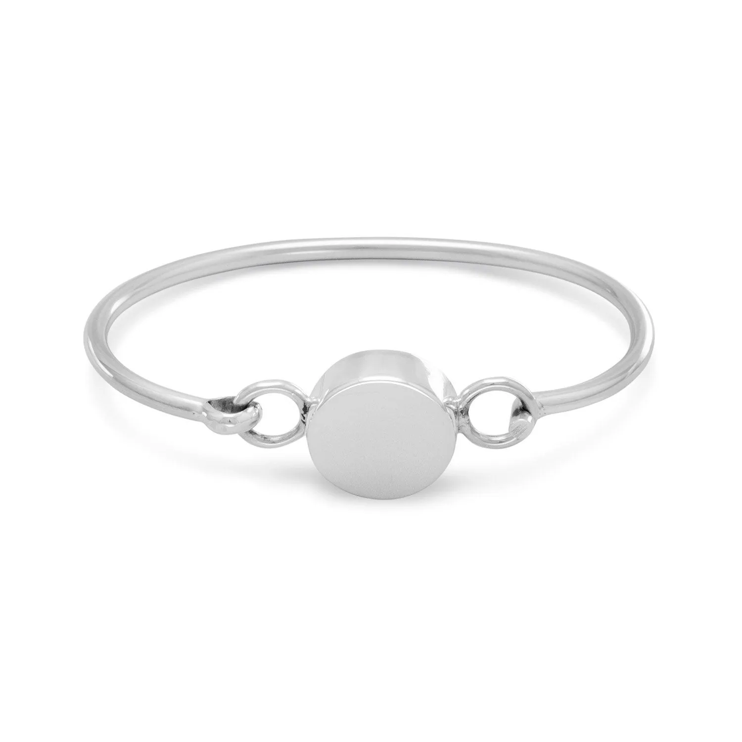 Round Personalized Sterling Silver Bangle Bracelet