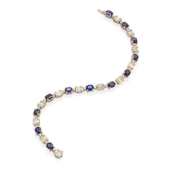 Sapphire & Diamond Tennis Bracelet