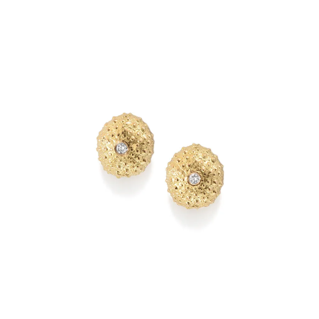 Sea Urchin Petite Stud Earrings in 18ct Gold