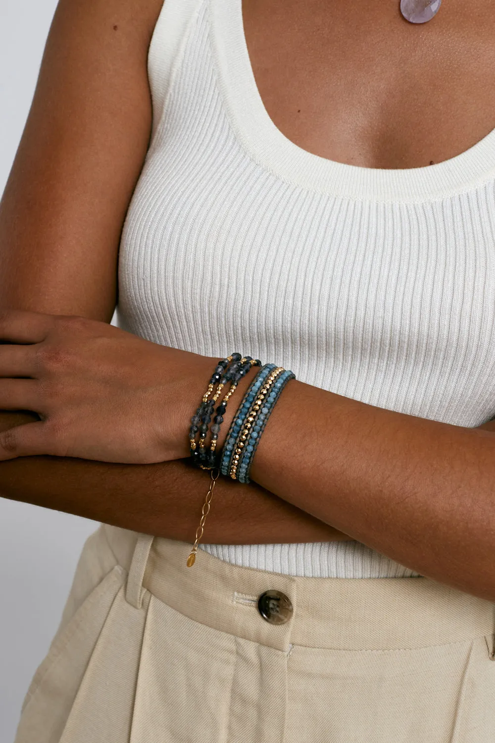 Sedona Cuff Wrap Bracelet Aquamarine