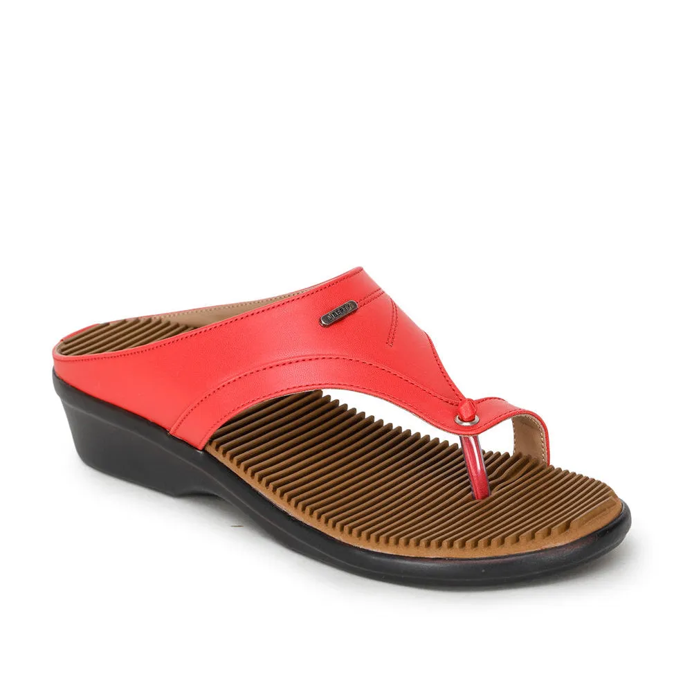 Senorita Fashion (Red) Thong Sandals For Women D1-52 By Liberty