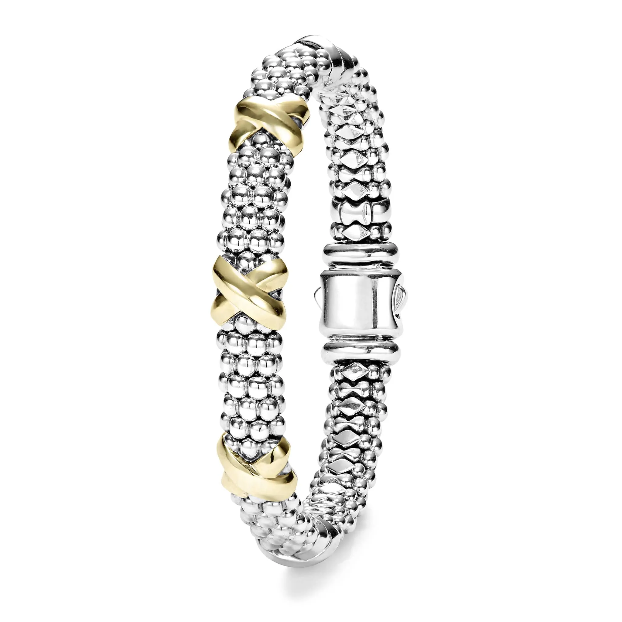 Signature Caviar 9mm Three Station X Caviar Bracelet