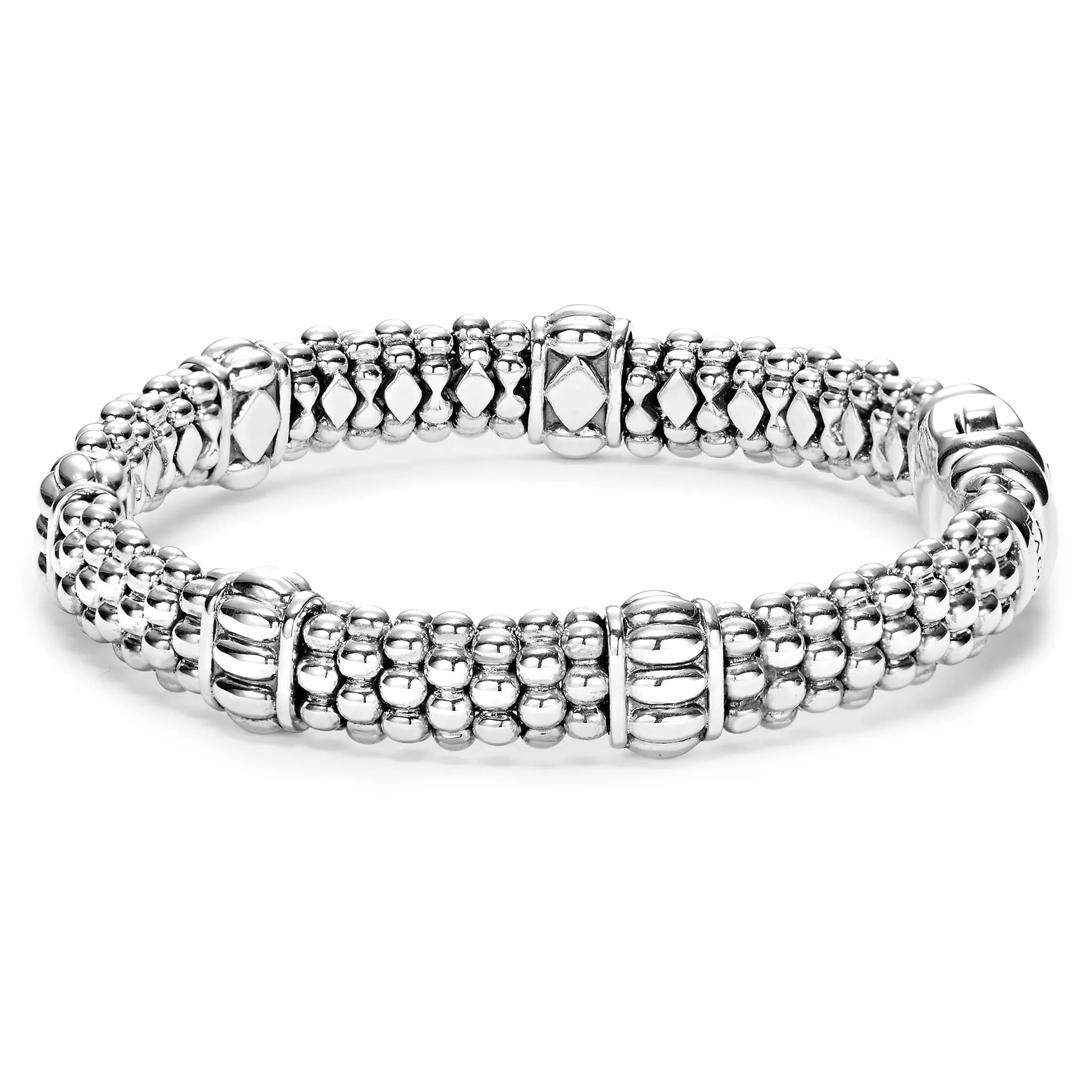 Signature Caviar Fluted Beaded Bracelet | 9mm