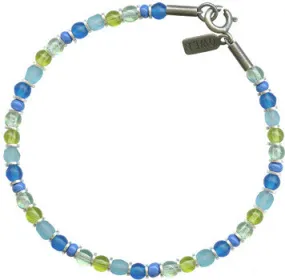 SILVER BRIGHTS AQUA & CITRON BRACELET