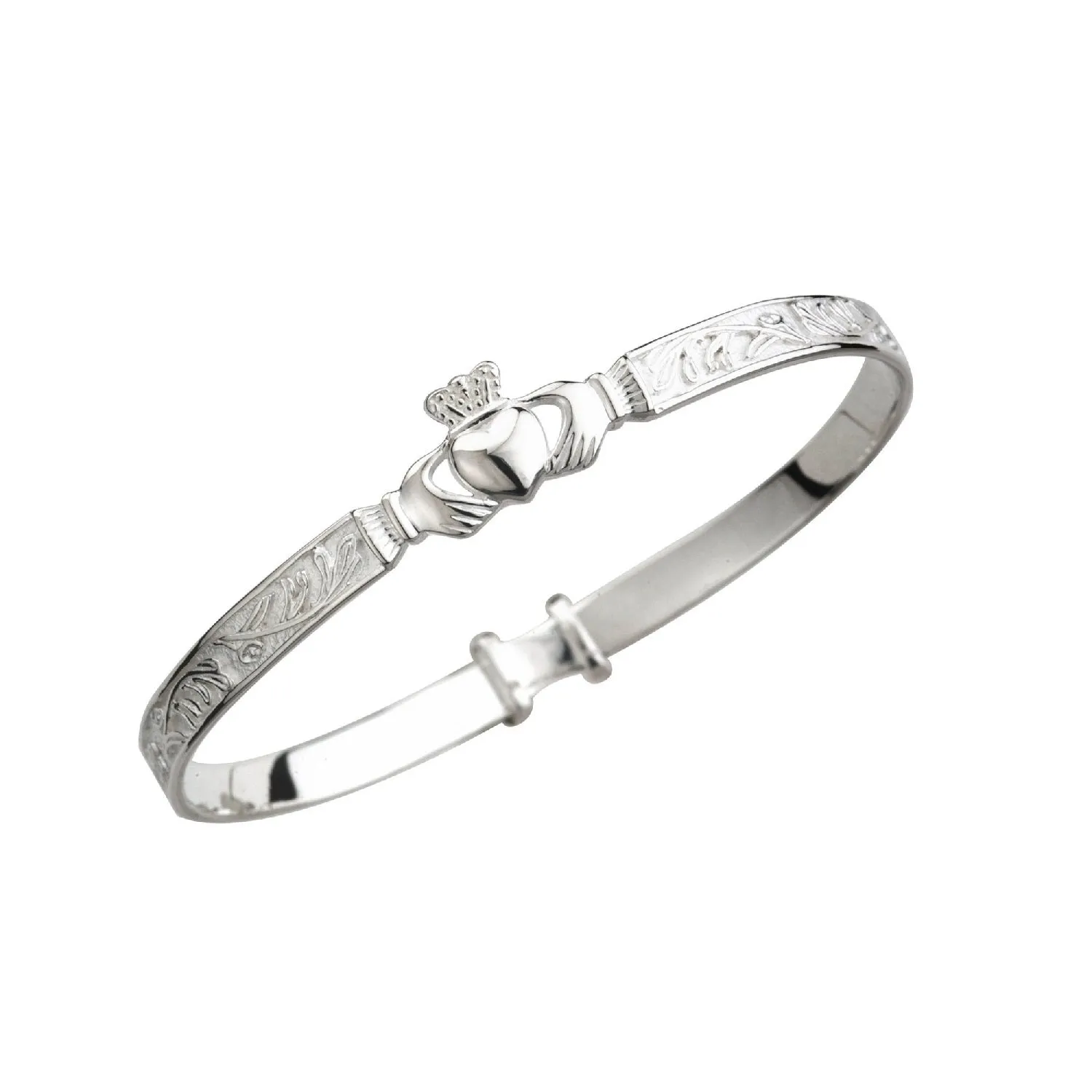 Silver Claddagh Celtic Baby Bangle