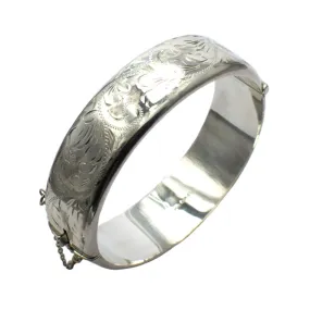 Silver Engraved Bangle