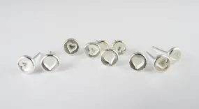 Silver Heart Stud Earrings