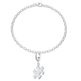 Silver Jigsaw Charm Bracelet