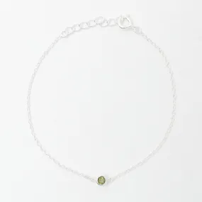 Silver Peridot Solitaire Bracelet