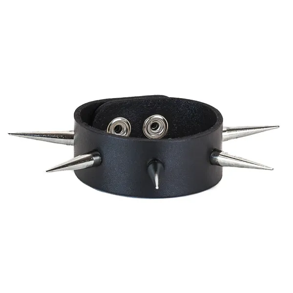 Single Row Slim Tall Spiked Wristband