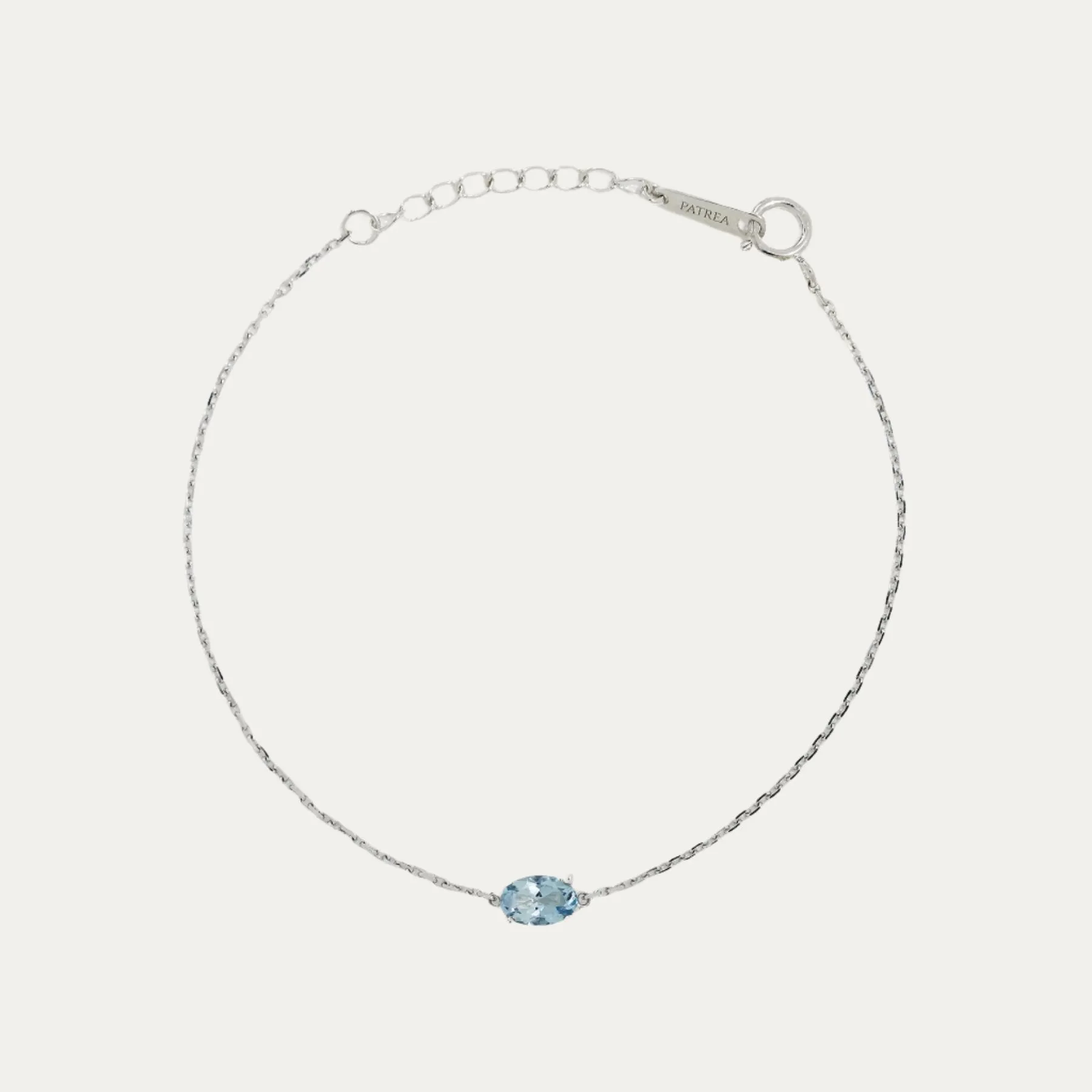 Solitaire Oval Aquamarine Bracelet