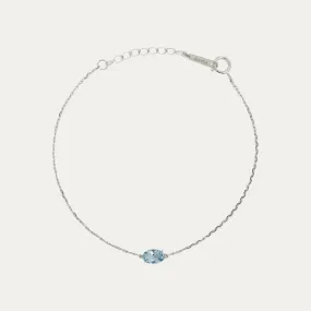 Solitaire Oval Aquamarine Bracelet