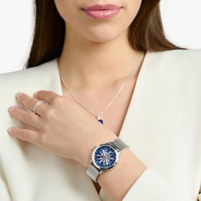 Stainless Steel Blue Snowflakes In 3D optics Watch WA0390-201-209