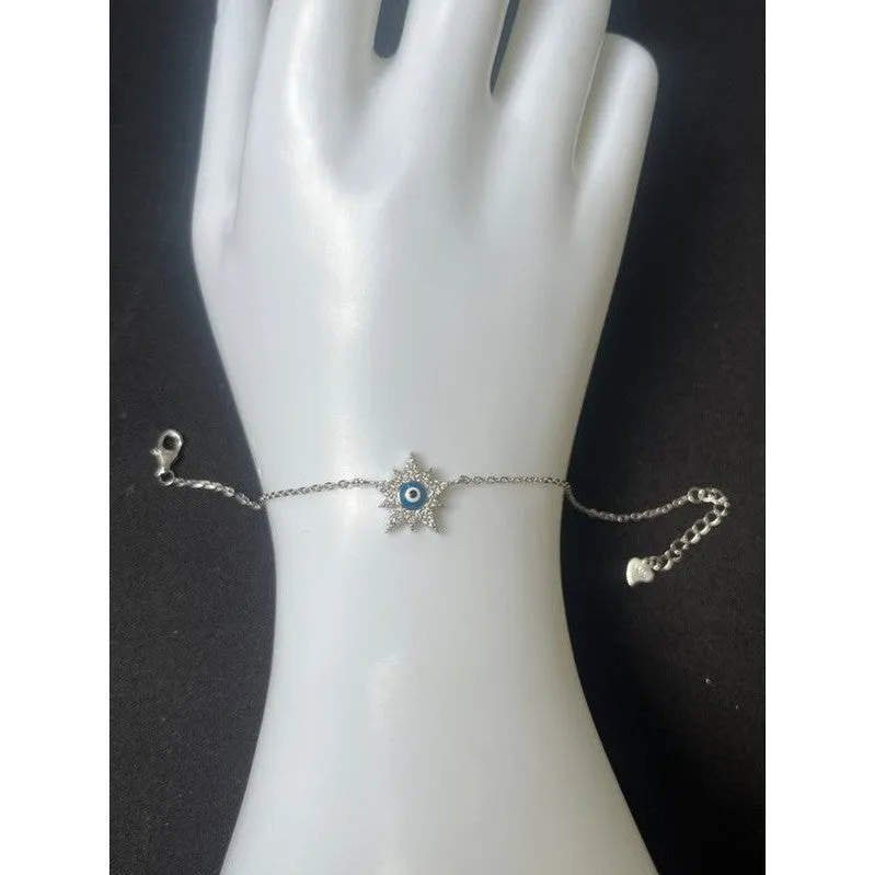 Star Evil Eye Sterling Silver Bracelet