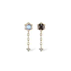 Starfall • Moonstone Black Labradorite Diamond Threadless Push Pin stud