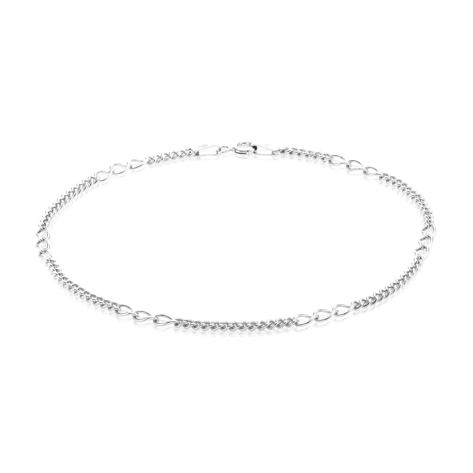 Sterling Silver 21cm Fancy Bracelet