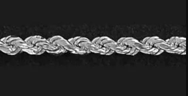 Sterling Silver 7.25" Solid Bevelled Rope Bracelet